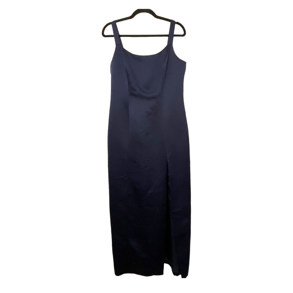 Alex Evenings Satin Dress Navy Blue 12